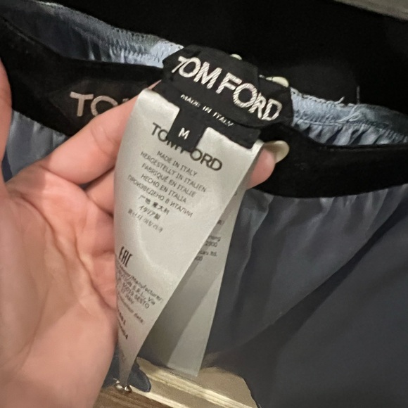 Tom Ford Pale Blue Silk Shorts - Picture 4 of 7